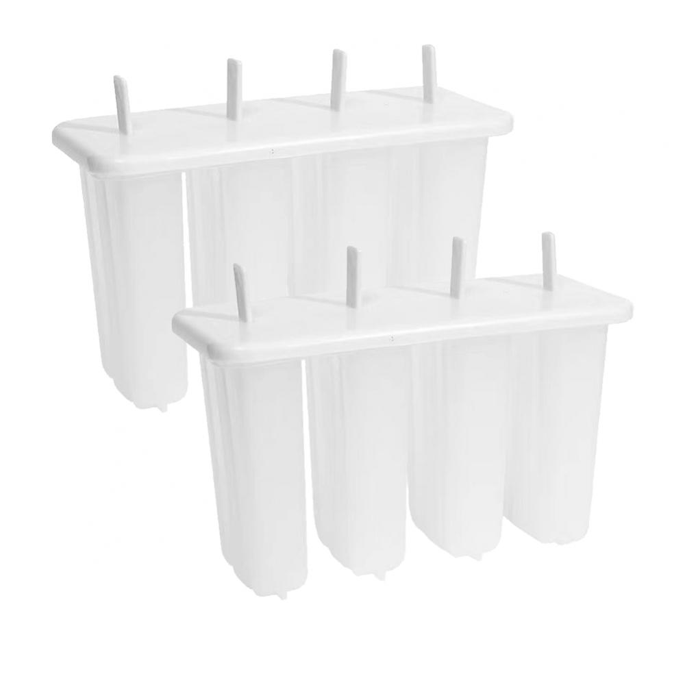 8/4grids Ice Cream Molds 4 Popsicle Molds Set Popsicle Ice Tray Ice Cream Reusable With Stick Cover Ice Mold Kitchen Accessories