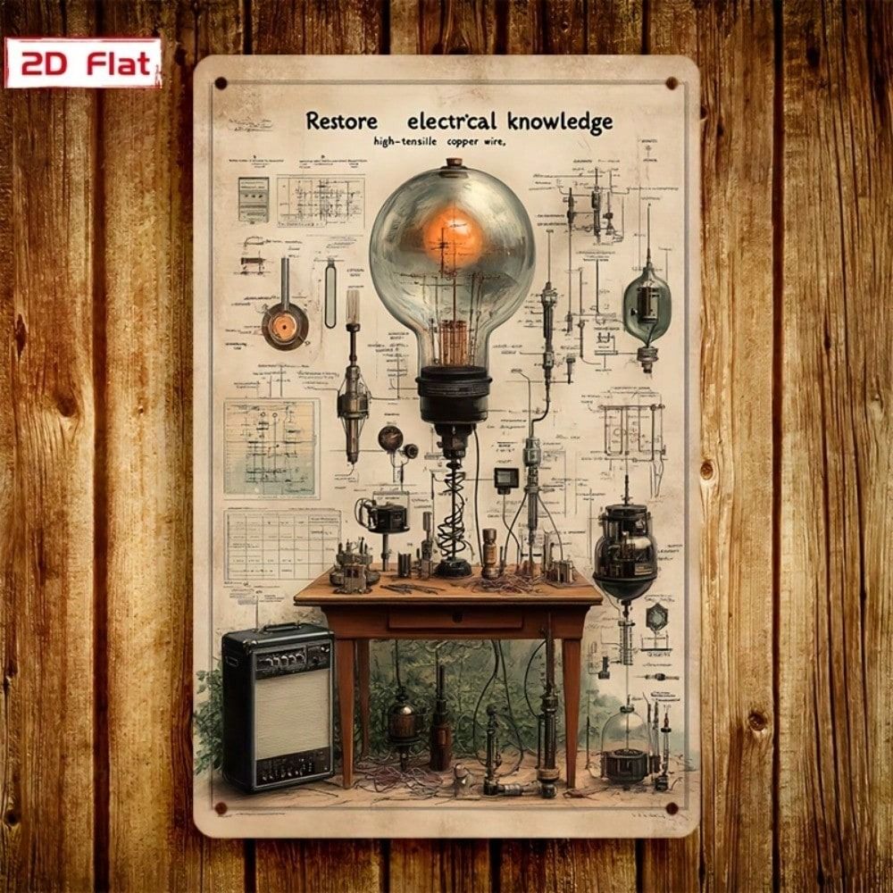 Vintage Electronics Lab Circuit Metal Poster Garage Wall Decor Diode Transistor Tin Sign Retro Tech Plaque