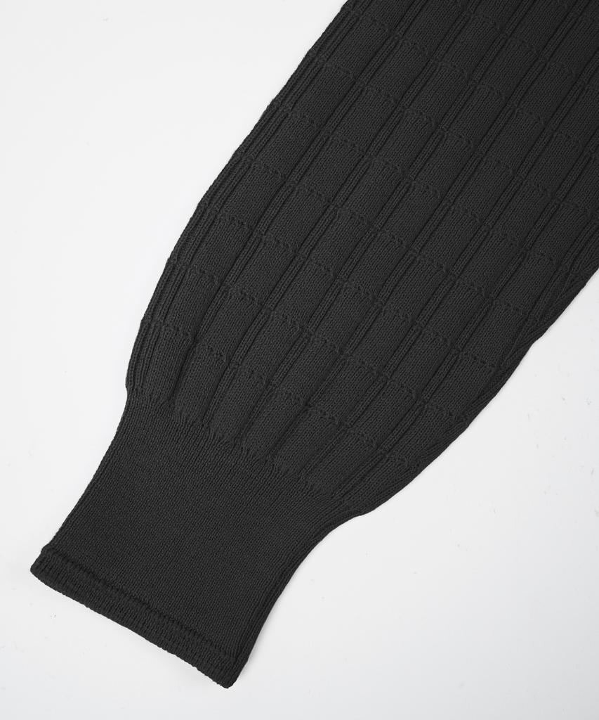 BIRBANTE Washable Cotton Square Round Knit - Black
