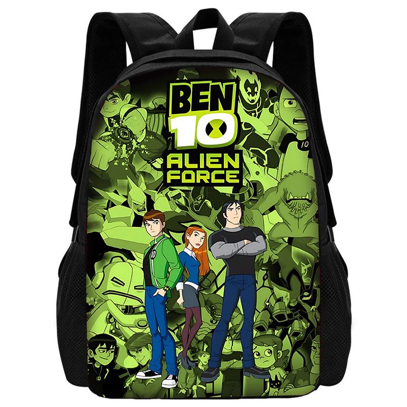 Child School Cute Cartoon Ben Tennyson 10 Backpack with Lunch Bags ,Pencil Bags ,School Bags for Boys Girls Best Gift