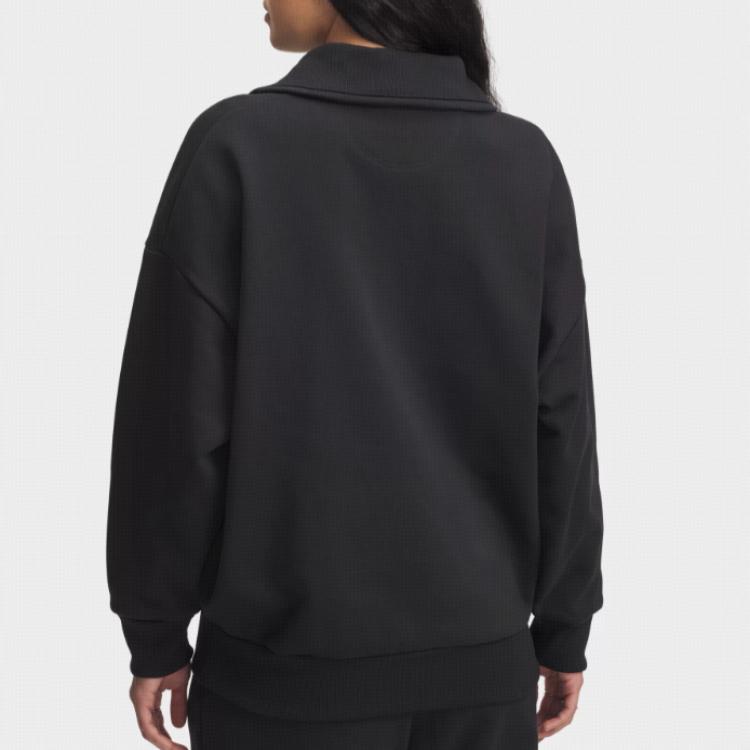 Under Armour Série de Treinamento Rival Moletom com Zíper Meio-Zip Feminino Moletons Preto 1387223-001