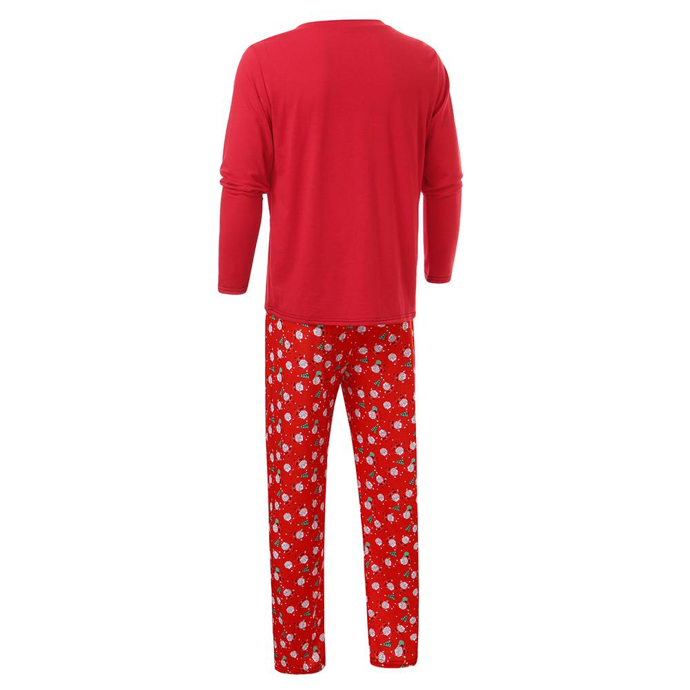 Men Daddy Tops Blouse Pants Family Pajamas Sleepwear Christmas Set
