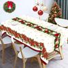 Christmas Tablecloth Holly Poinsettia Xmas Table Cover Christmas Decorations for Home 2026 Navidad Noel Gift New Year Tablecover