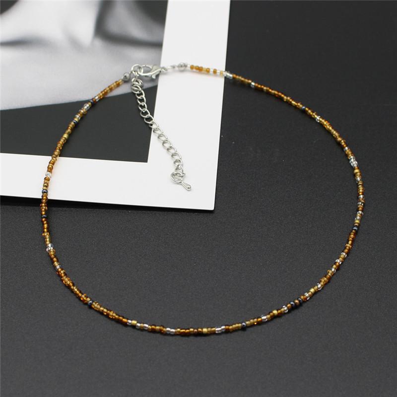 New Korean Sweet Colorful Chokers Collar Boho Seed Beaded Clavicle Necklaces for Women Girls Trendy Jewelry