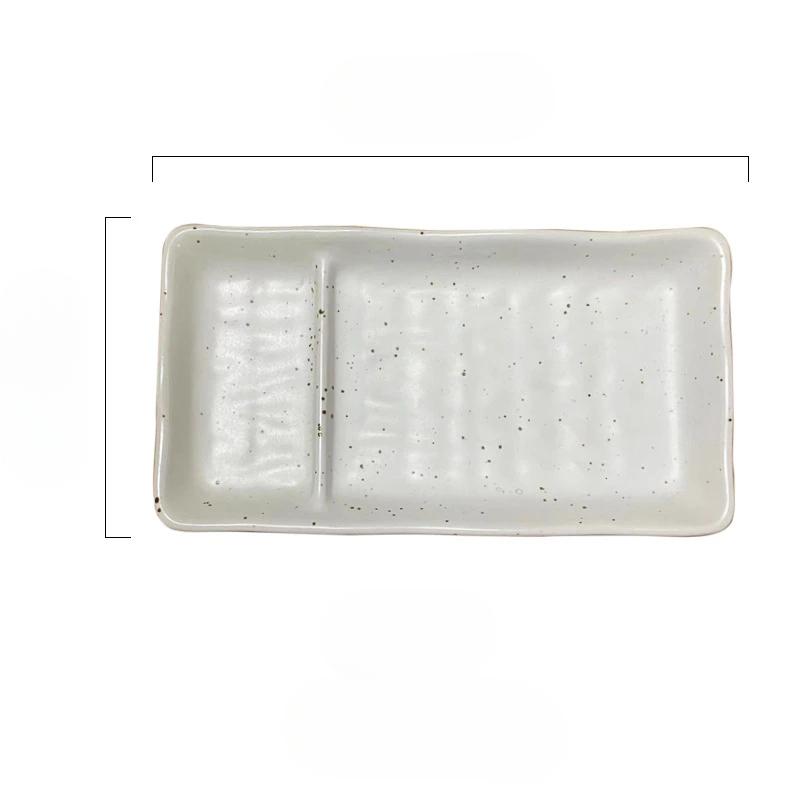 Ceramic Partition Plate Creative Household Use Vinegar Plate Double Plate Cake Sushi Dessert Snack Cold Dish