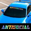 Car Stickers Text ANTISOCIAL Auto Front Rear Windshields Vinyl Film Decals PVC Waterproof Vehicles Stickers Car Accessories