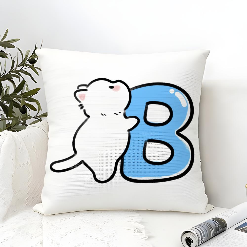 Cute Personalised Pillow Case Cotton Linen Fabric Square Zipper Pillowcase Home Decorative Living Room