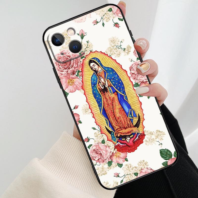 Virgen De Guadalupe Virgin Mary Phone Case For iPhone 11 12 13 14 15 16 Pro XS Max Mini Cover For iPhone X XR Plus Back Case