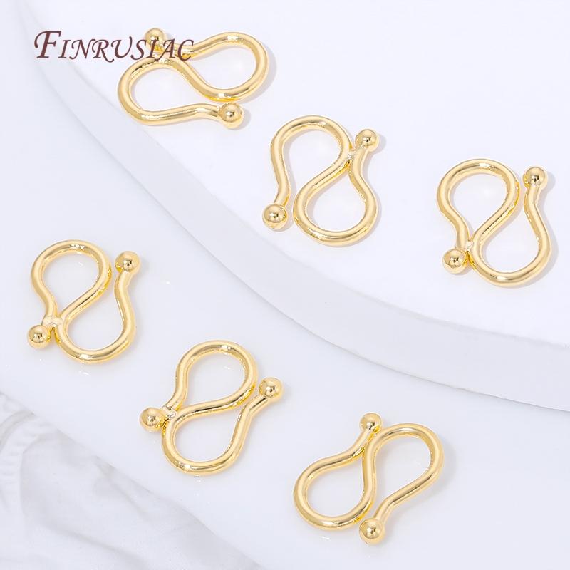 18K Gold Plated S Hook Clasp,Necklace Clasp Connectors,DIY Jewelry Making Findings For Bracelets Necklaces Accessories