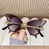Fashion Butterfly Shape Diamond Frameless Sunglasses For Women Personality Exaggerated Sunglasses Broken Diamond Glasses