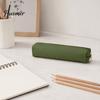 Sleek Pencil Holder Minimalist PU Leather Case, Multi-Functional Stationery Storage Bag with Smooth Metal Zipper, Water Everyday Use Pouch &