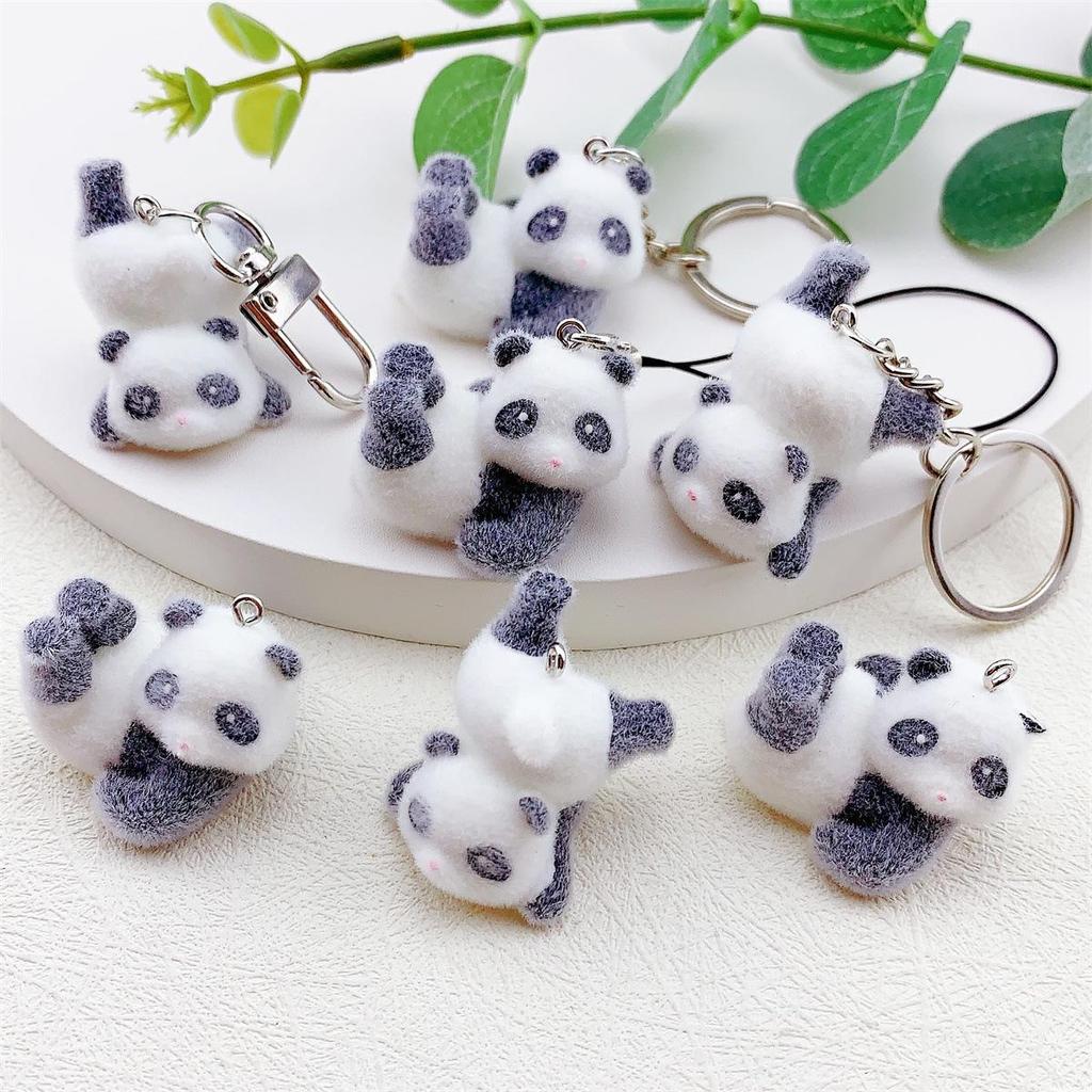 3D Resin Panda Pendant Keychain for DIY Jewelry