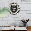 2D Flat 1pc, 8x8 in, Aluminum Metal Sign, Humorous Cat Quote "It'S Fine I'm Fine Everything Is Fine", Round Wall Art Decor, for Door, Home, Room