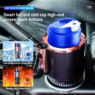 Car Table Smart Cooling & Heating Car Cup Electric Coffee Milk Warmer and Cooler  with Temperature Display for 12V Cars