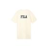 Fila Logo Print Loose Casual Fashion Vintage College Style Short Sleeve Dress Women Dresses Milk-Salt-White F11W329315FIV