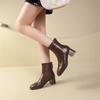 Square Toe Women Ankle Boots Thin Mid Heels  Back Zipper Dress Sock Boots Woman Size Botines Para Mujeres