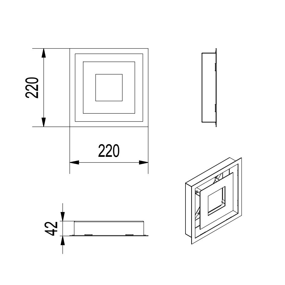 Vent Cover WIND 22x22 Graphite