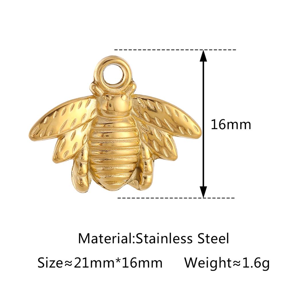 3Pcs Rose Flower/Daisy/Clover/Bee/Butterfly Charms Stainless Steel Pendant DIY Necklace Bracelet Earring Jewelry Making Finding