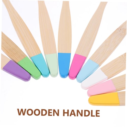Frcolor 10-Piece Portable Bamboo Toothbrush Set with Soft Bristles for Kids, Eco-Friendly Design for Home and Guest Room Use