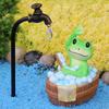 Frog Garden Decor Resin Animal Collectible Figurines Frog Bathing Sculptures Garden Statues Ornaments For Home Patio Yard Lawn