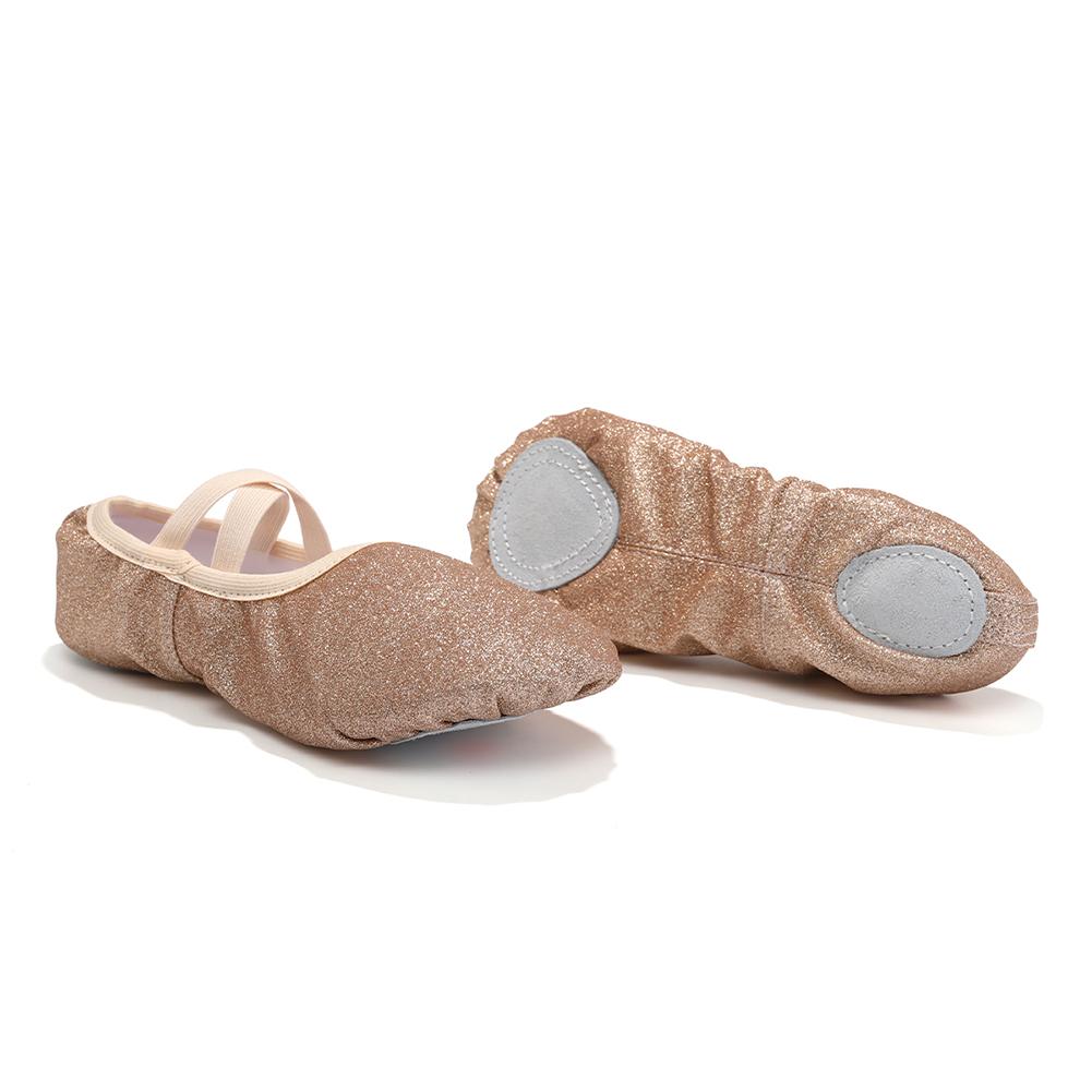 Ballet Shoes for Girls Glitter Ballet Dance Shoes Leather Dance Slippers Full Sole Ballet Dance Flats for Childrens Kids Toddler for Dance