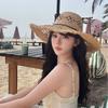 Hollow Lafite Straw Hat Custom Summer Big Brim Sun Hat Seaside Vacation Sun Protection Hat To Map the Source of Samples
