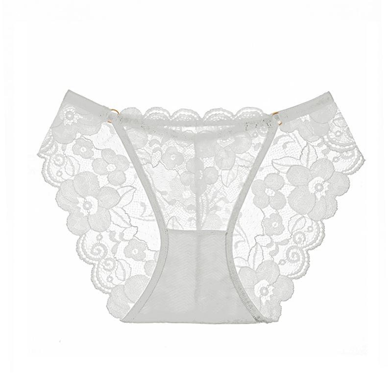 Luxury Women‘s Underwear Sexy Lace Transparent Temptation Briefs Low Waist Hip Hollow T Trousers