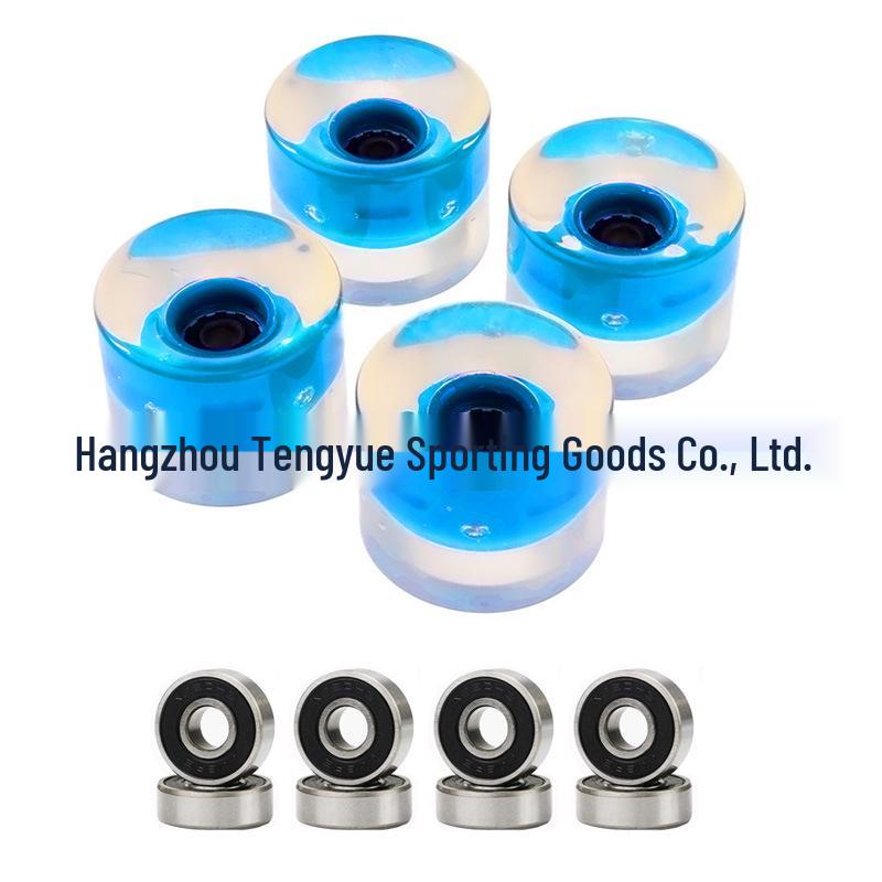 

60x45mm Double Rocker LED Luminous Skateboard Wheels 78A for Land Surfboards & Fish Boards