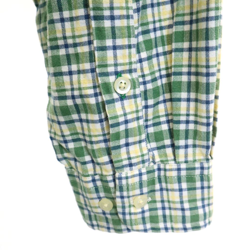 Tommy Hilfiger Check Pattern Long Sleeve Button Down Shirt L Green System Men's Used