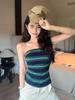 Women's Korean Retro Striped Strapless Slim Fit Vest - Summer Hot Girl Style