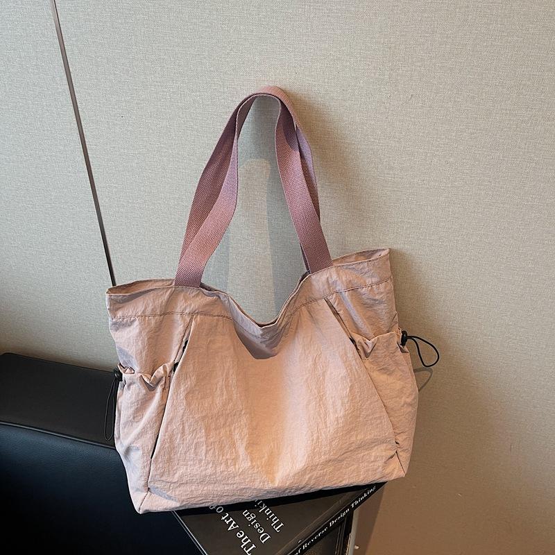 

Casual canvas class commuter tote bag women s large capacity autumn and winter versatile today popular shoulder bag розовый
