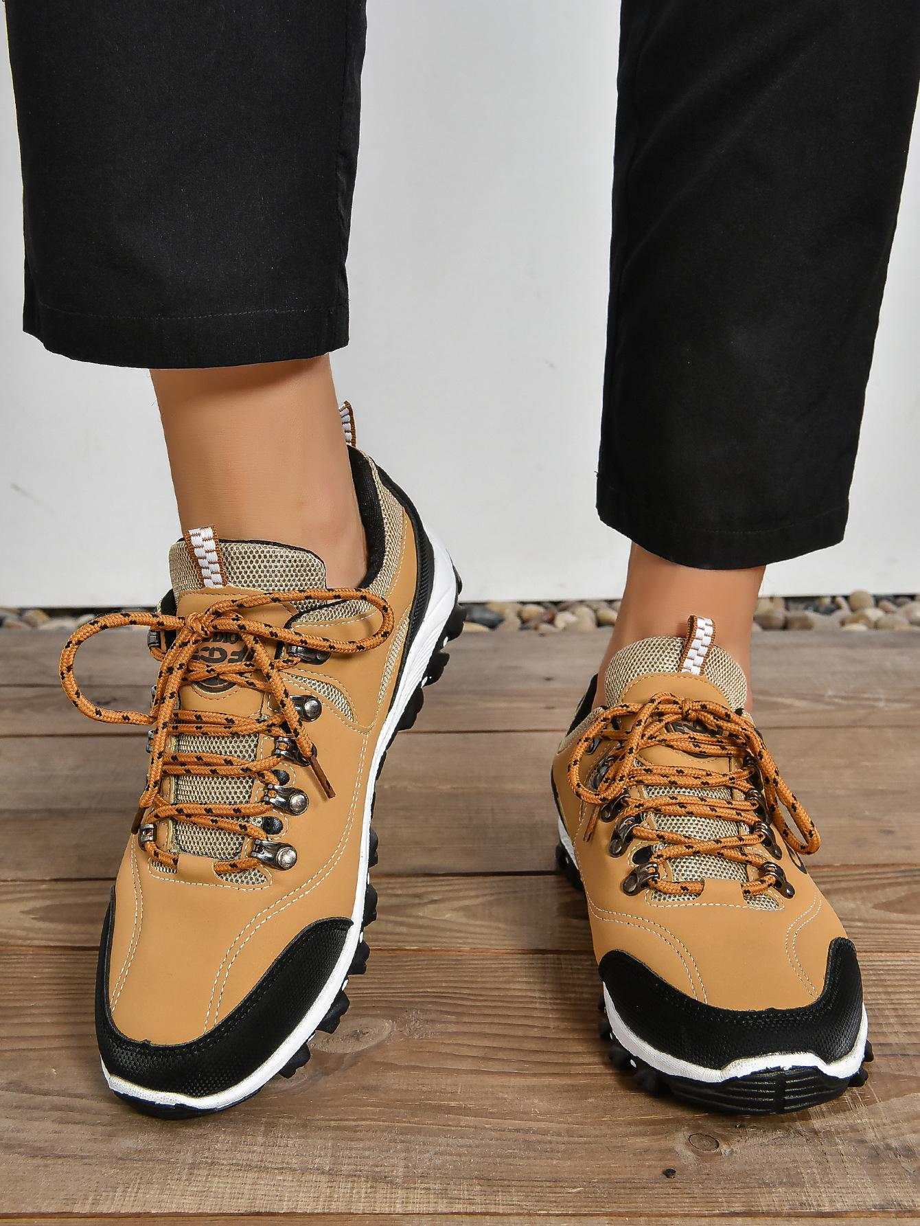 

Весна и осень походная обувь большого размера для мужчин, нескользящая походная обувь для активного отдыха на природе, походная обувь для мужчин 50 светло-коричневого