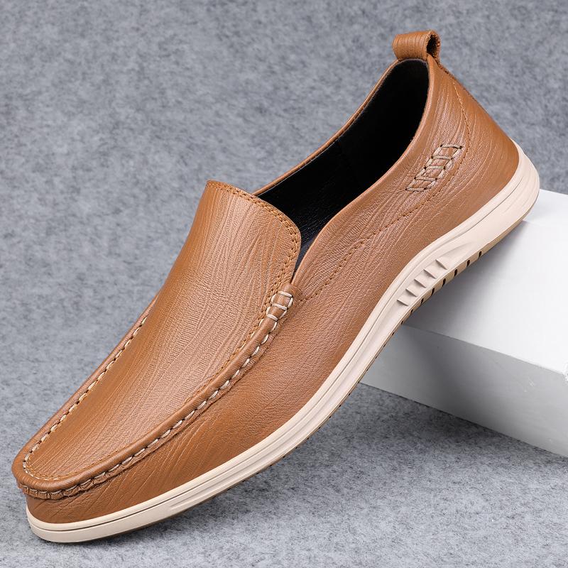 Fashion Men Genuine Leather Shoes 2025 New Casual Designer Shoes Slip On Fashion Summer Comfort Loafers Moccasins Men Driving Shoes