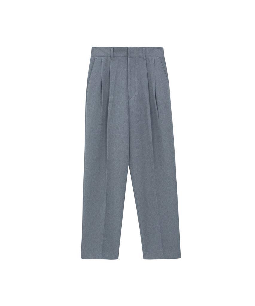 Beoteunseoul Two-Pleated Wide Elastic Waist Pants (Gray)