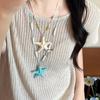 Bold Dopamine Color Block Starfish Necklace & Sweater Chain - Women's 2025 Collection