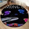 Among Us Custom Name Round Area Rug,Carpet Rug for Living Room Bedroom Sofa Playroom Decor,Non-slip Floor Mat