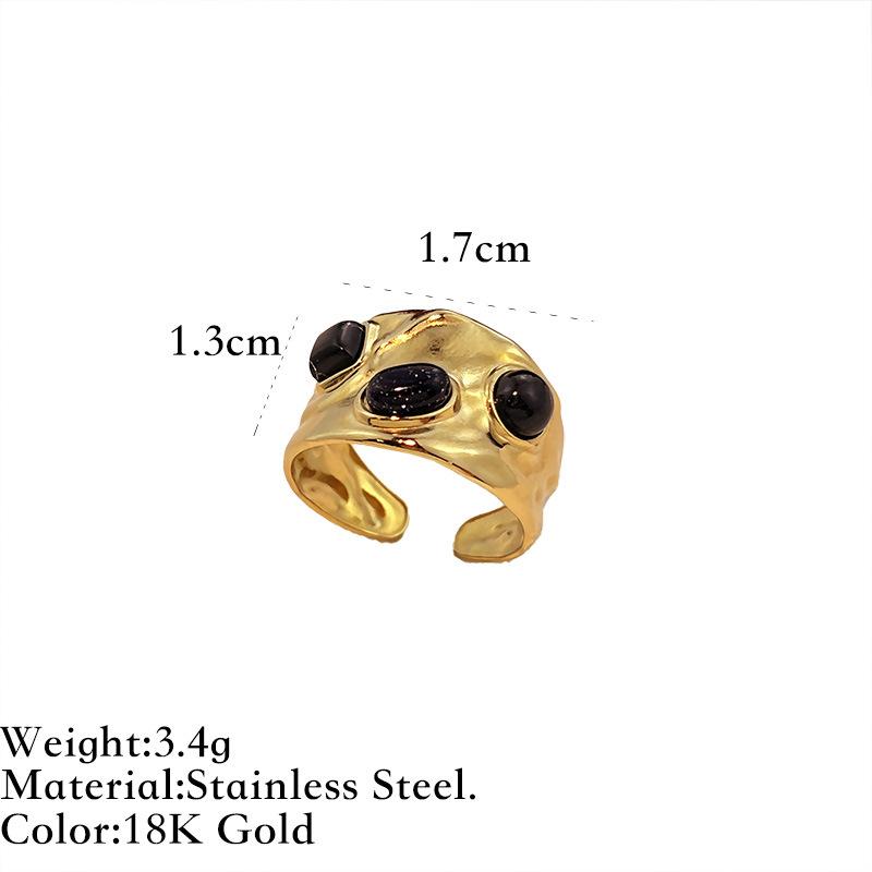 European and American Fashion Stainless Steel Ring French Medieval Turquoise Ring Titanium Steel Non-fading Jewelry