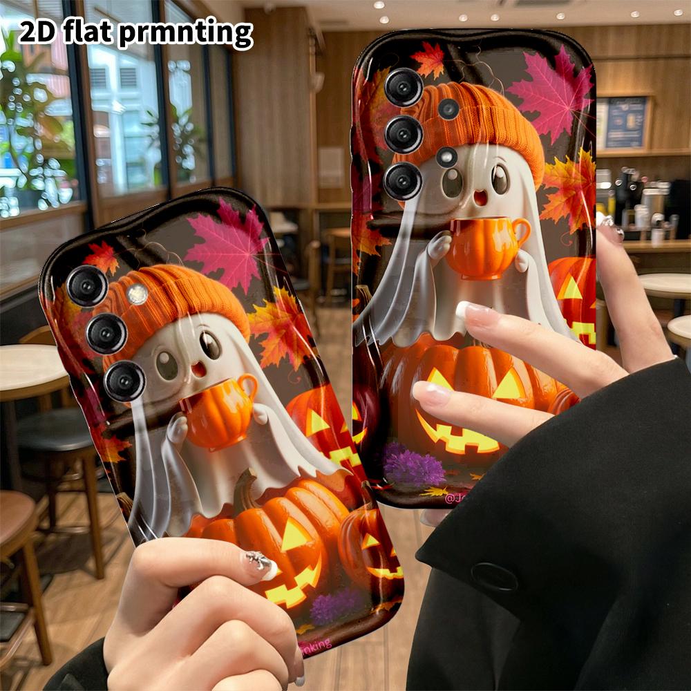 Phone Case: 2D Flat, Suitable for Samsung Galaxy A34 A35 M05 M06 S20 S22 S21 FE Plus 5G Protective Cases, Halloween Little Ghost, Christmas and Hallow