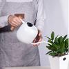 IMEEA Watering Can, 1200ml, Stainless Steel with Wooden Handle, Stylish, White, Round, Gardening Supplies