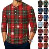 Men's Long Sleeve Christmas Print Shirt for Holiday Party Casual Daily Wear