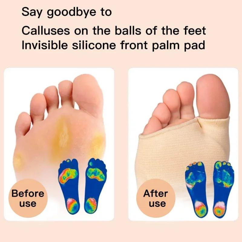 Silicone Gel Half Insoles Women Men Metatarsal Pads Heels Half Honeycomb Breathable Shoe Relief Moisture Wicking Forefoot Pad