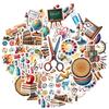 35pcs-100pcs Vintage Geography Stickers Educational History Teacher Reward Stickers DIY Stickers For DIY Phone Guitar Laptop
