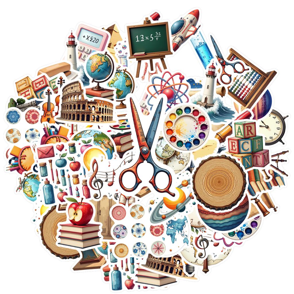 35pcs-100pcs Vintage Geography Stickers Educational History Teacher Reward Stickers DIY Stickers For DIY Phone Guitar Laptop
