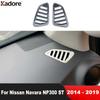 For Nissan Navara NP300 ST 2014-2018  Carbon Fiber Car Front Upper Air Condition Vent Outlet Cover Trim Interior Accessories