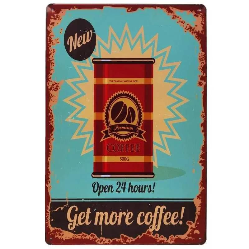 Vintage Metal Tin Logo Wall Decoration Vintage Coffee Art Poster Kitchen Bar Club Coffee Shop Board Room Decoration