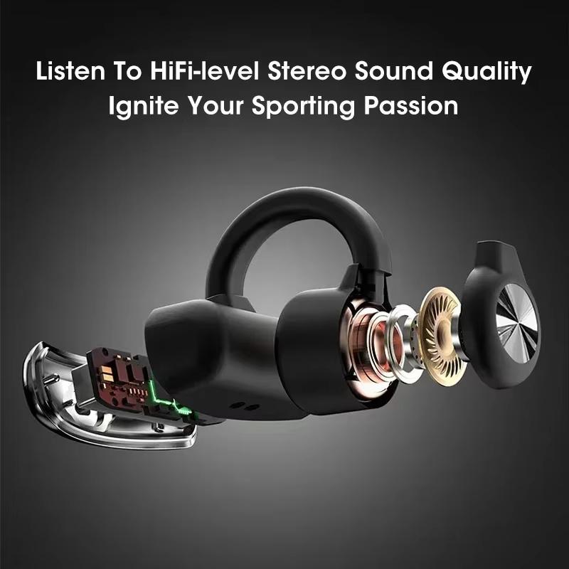Bluetooth 5.3 TWS Knochenschall Open-Ear Clip Kabellose Ohrhörer für Sicherheit Sport Laufen Kopfhörer