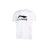 Li-Ning Large Logo Print Quick-Dry Short Sleeve T-Shirt Men Tops White AHSR789-1