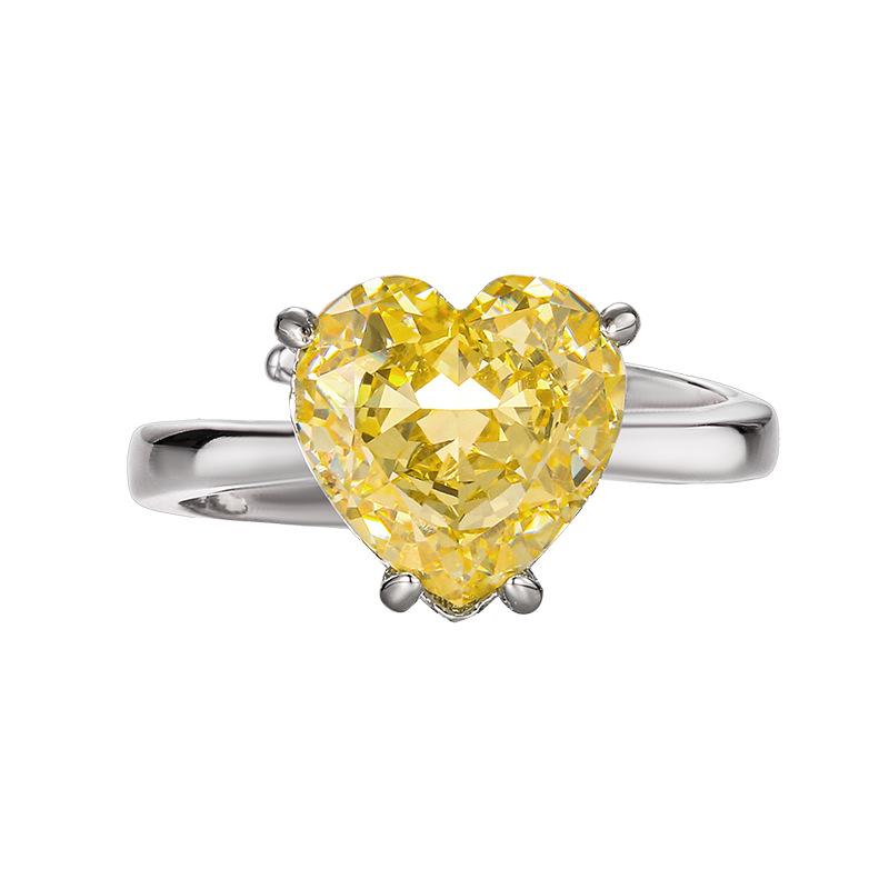 Accessories Jewelry Sets Necklaces Rings Earrings Heart-shaped High Carbon Yellow Niche Fashion Women's High-end