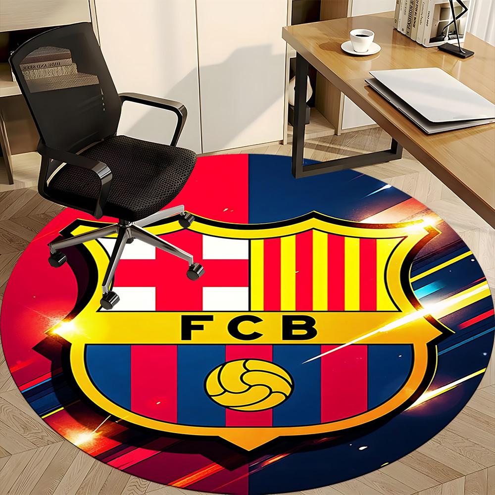 1pcBarcelona Football Office Round Area Rug, Indoor Mat Suitable For Office, Bedroom Living Room Home Decor, Room Deco,  Offic A0928153