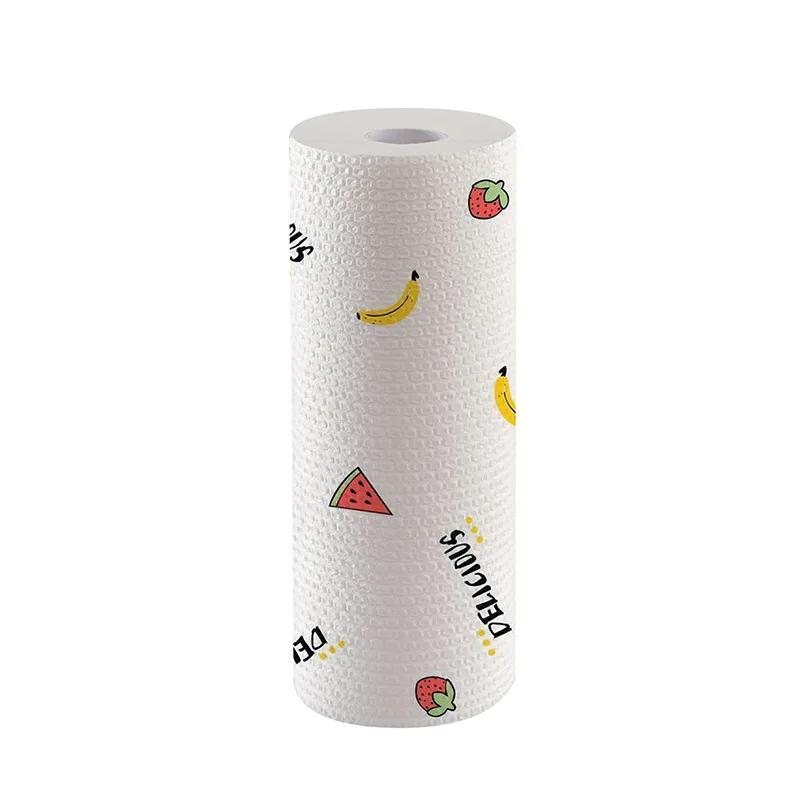 Kitchen Cloths Absorb Water Oil Tear Pull Quickly Conveniently Washable Printing Cleaning Disposable Dishwashing Cloth Household